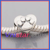 Sterling silver heart bead PSS1080-1 with paws raised & and 925 stamped