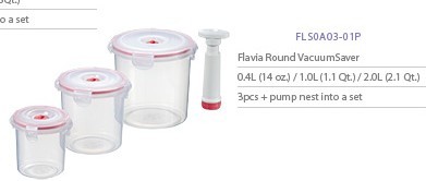 3pcs Round Vacuum Food Storage