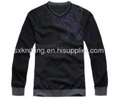 Men's V neck knitted sweater