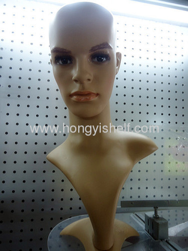 Fashion male standing mannequins head without hair