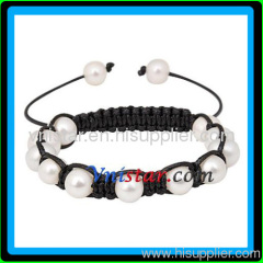 Freshwater pearl beads shamballa bracelet pure handmade bracelet wholesale