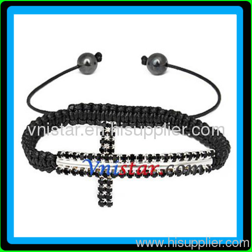Hot jet crystal cross bracelets wholesale