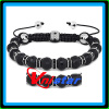 Jet faceted glass men's bracelets, making beaded bracelets wholesale