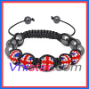British flag crystal stones beads macrame bracelet SBB221-5