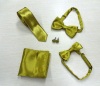100% polyester champagne yellow satin tie set