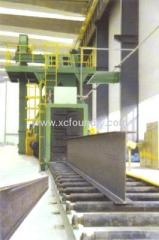 Pass-through type steel sheet shot blasting machine