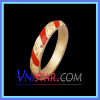 Stackable ring VSR018-13 with red enamel colors
