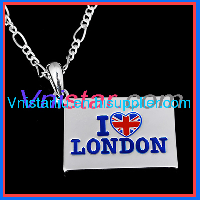 Shamballa necklace VSN041 with rectagle pendant