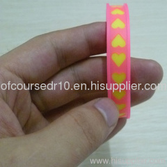 heart-shaped silicone wristband