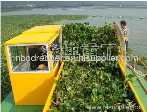 Water Hyacinth Harvester in River/Lake