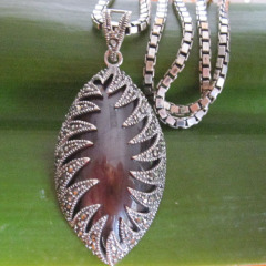 925 Thai silver jewelry,garnet pendant necklace,Thai silver pendant necklace