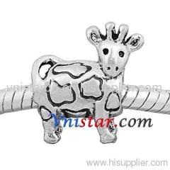 Antique silver plated deer-shaped Euroepan beads wholesale