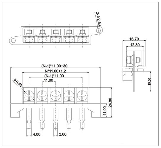 11.0 pitch Panel Mount Terminal Blocks Datasheet from China ...
