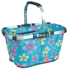 Aluminum one handle folding shopping basket