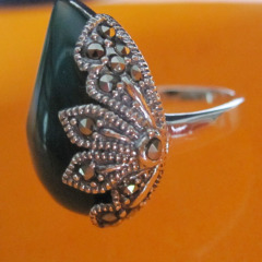 fahion design Thai silver ring,925 Thai silver agate ring,silver jewelry