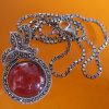 ancient jewelry Thai silver pendant with garnet,925 Thai silver jewelry