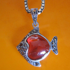 fish style pendant jewelry,925 Thai silver pendant necklace