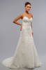 Welcomed Simple Elegant Satin-back lace strapless A-line with embroidery Satin