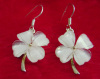 White Flower Pendant rhinestone, resin, ceramic clay Alloy Jewelry earrings