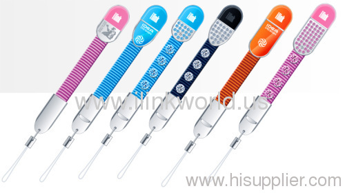 Smart strap lanyard USB data sync cable power cord flash drive memory charms