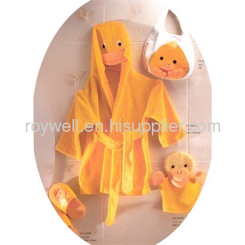 100% cotton 4pcs Baby bathrobe gift sets