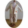 100% cotton long sleeve children clothing coat and suspenders