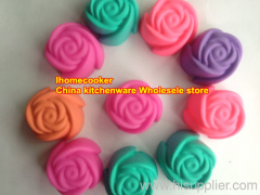 silicone rose shape muffin case