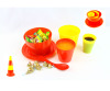 Plastic tableware set including bowl and plates