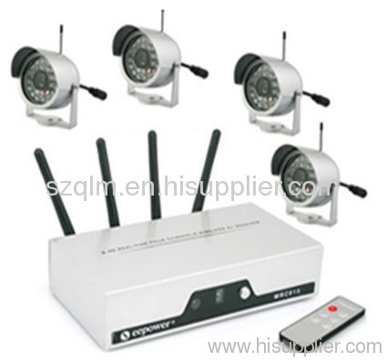 2.4GHz wireless wireless camera system 1 receiver with 4 cameras