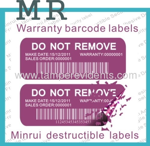 Costom security barcode labels,security asset labels