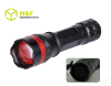 red circle 1W portable aluminum flashlight torch with zoom function