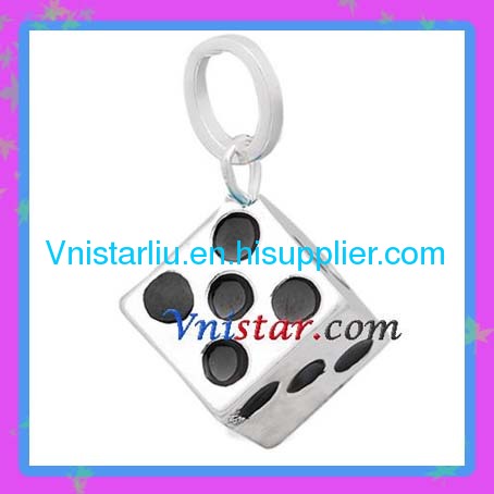 Wholesale silver plated dice charms UC280
