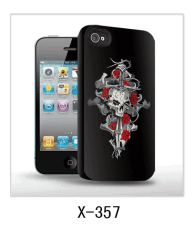 Skull picture 3d picture case of iPhone4,pc case rubber coated,multiple colors available