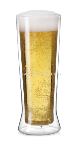 Double wall Glass beer mug