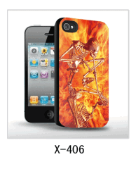 Skull picture iPhone4 case 3d,pc case rubber coated,multiple colors available