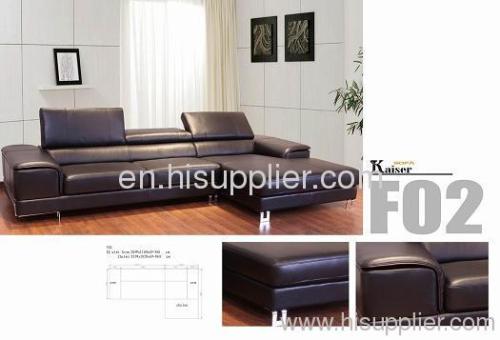 Leather sofa with chaise