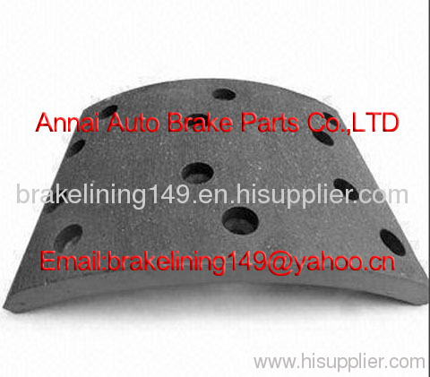 brake lining TEREX 3305 R-1,heavy duty truck brake part,drum brake liner,semi-metal brake lining,truck drum liner