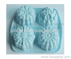 4 trays Flower Shape Silicone Bakeware Baking Mold JELLY Cake Pan