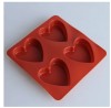 4 trays heart shape cups in one heart shape sheet Silicone cake mold