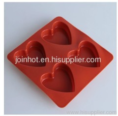 4 trays heart shape cups in one heart shape sheet Silicone cake mold