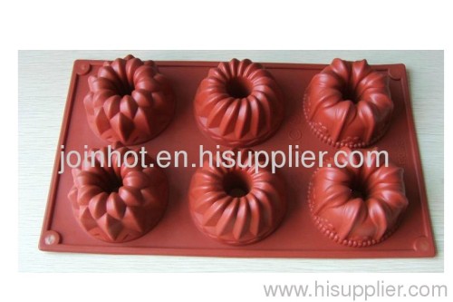 6 Flower type Muffin Sweet Candy Jelly Ice Silicone Mould Mold Baking Pan Tray Mak