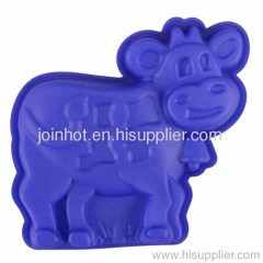 New FDA Silicone rubber ice tray bake cake cow chocolate make jelly cartoon animal shape mold