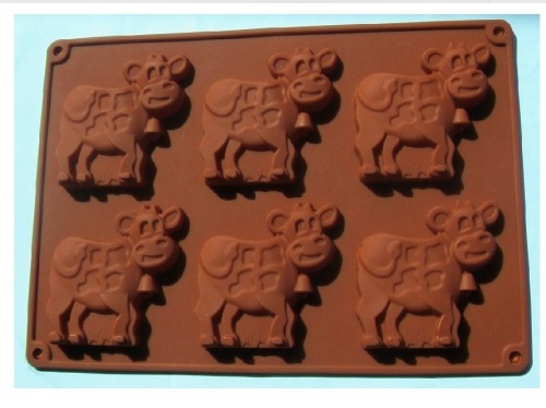 6 Dairy cow Shape Silicone Bakeware