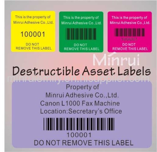 Asset barcode labels