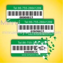 Destructible Bar Code Labels