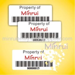 Custom Security Bar Code Labels for protecting property