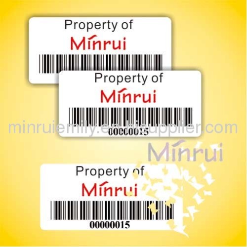 Custom Security Bar Code Labels for protecting property