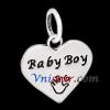 wholesale vnistar antique silver plated heart-shaped link charms UC255-2 with BaBy Boy stamped