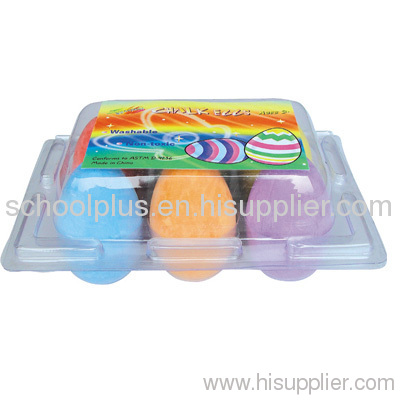 Dustless egg shape jumbo color chalk in PVC box