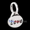 wholesale vnistar antique silver plated elliptic shaped charms with Love letter charm